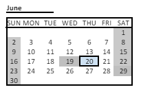 District School Academic Calendar for John R Rollins for June 2024