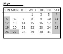 District School Academic Calendar for John R Rollins for May 2024