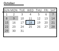 District School Academic Calendar for John R Rollins for October 2023