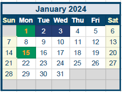 District School Academic Calendar for Quail Run Elementary for January 2024