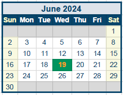 District School Academic Calendar for Quail Run Elementary for June 2024