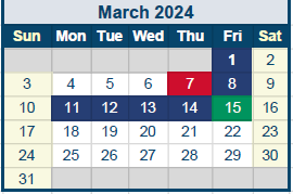 District School Academic Calendar for Quail Run Elementary for March 2024