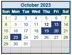 District School Academic Calendar for Quail Run Elementary for October 2023