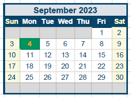 District School Academic Calendar for Quail Run Elementary for September 2023