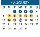 District School Academic Calendar for Knox Wiley Middle School for August 2023