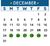 District School Academic Calendar for River Place Elementary School for December 2023