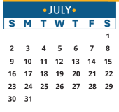 District School Academic Calendar for Rutledge Elementary School for July 2023