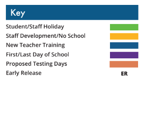 District School Academic Calendar Legend for Bush Elementary School