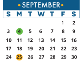 District School Academic Calendar for Parkside Elementary School for September 2023