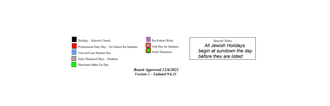 District School Academic Calendar Key for Bayshore Elementary School