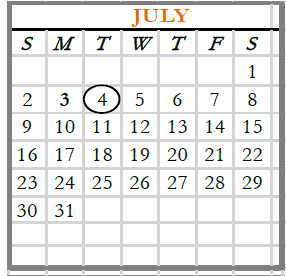 District School Academic Calendar for Bernard C. Campbell Middle for July 2023