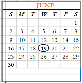 District School Academic Calendar for Bernard C. Campbell Middle for June 2024