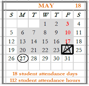 District School Academic Calendar for Bernard C. Campbell Middle for May 2024