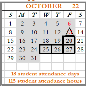 District School Academic Calendar for Bernard C. Campbell Middle for October 2023