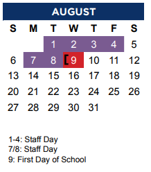 District School Academic Calendar for Forestwood Middle for August 2023