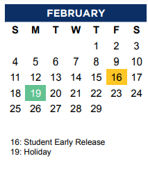 District School Academic Calendar for Timber Creek Elementary for February 2024