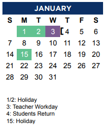 District School Academic Calendar for Chapel Hill Elementary for January 2024