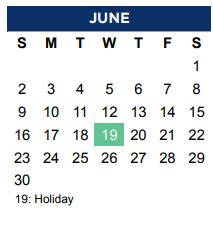 District School Academic Calendar for Timber Creek Elementary for June 2024