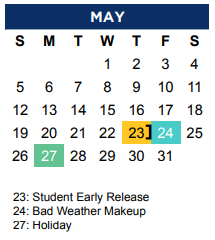 District School Academic Calendar for Indian Creek Elementary for May 2024