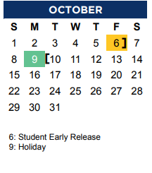 District School Academic Calendar for Forestwood Middle for October 2023