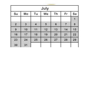 District School Academic Calendar for C O Bastian for July 2023
