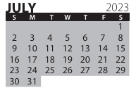 District School Academic Calendar for Transition Expulsion Program for July 2023