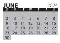 District School Academic Calendar for Transition Expulsion Program for June 2024