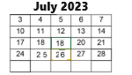 District School Academic Calendar for Smithtown High School-west for July 2023