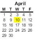 District School Academic Calendar for Woodbridge for April 2024