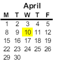 District School Academic Calendar for Beckman Elementary for April 2024