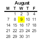 District School Academic Calendar for Muir (john) Elementary for August 2023