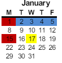 District School Academic Calendar for Heritage Elementary for January 2024