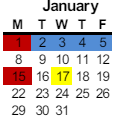 District School Academic Calendar for Lodi Usd Alternative Center for January 2024