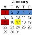 District School Academic Calendar for Tokay High for January 2024