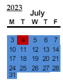 District School Academic Calendar for River Oaks Charter for July 2023