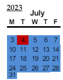 District School Academic Calendar for Turner Elementary for July 2023