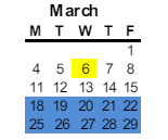 District School Academic Calendar for Tokay Colony Elementary for March 2024