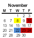 District School Academic Calendar for Parklane Elementary for November 2023