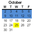 District School Academic Calendar for Ronald E. Mcnair High for October 2023