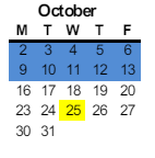 District School Academic Calendar for Wagner-holt Elementary for October 2023