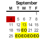 District School Academic Calendar for Sutherland Learning Opportunity Community Day Scho for September 2023