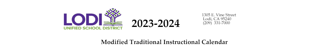 District School Academic Calendar for Lodi Usd Alternative Center