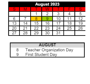 District School Academic Calendar for Logansport Area Jnt Spec Ed for August 2023