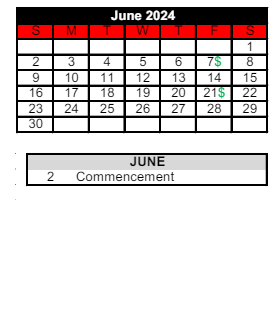 District School Academic Calendar for Logansport Area Jnt Spec Ed for June 2024