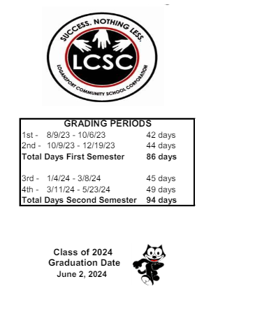 District School Academic Calendar Legend for Logansport Area Jnt Spec Ed