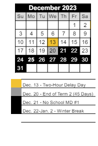 District School Academic Calendar for Loogootee West Elem Sch for December 2023