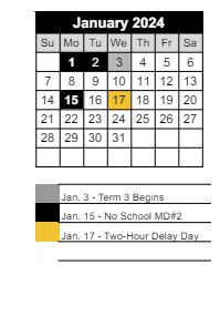 District School Academic Calendar for Loogootee West Elem Sch for January 2024