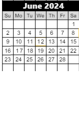 District School Academic Calendar for Loogootee West Elem Sch for June 2024