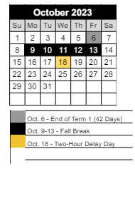 District School Academic Calendar for Loogootee West Elem Sch for October 2023