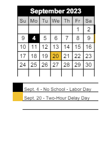 District School Academic Calendar for Loogootee West Elem Sch for September 2023